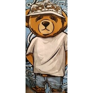 Hip Hop Urban Vibes Tank Top No Cap Bear Size Large L Cotton Paisley Print Blue